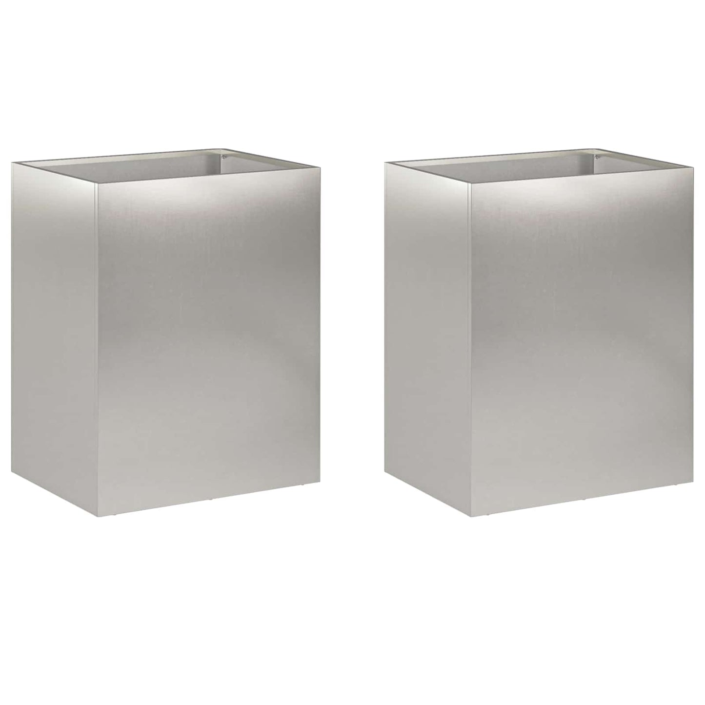 Vaso da giardino 2 pz Argento 40 x 30 x 40 cm Acciaio Inox | homemem39