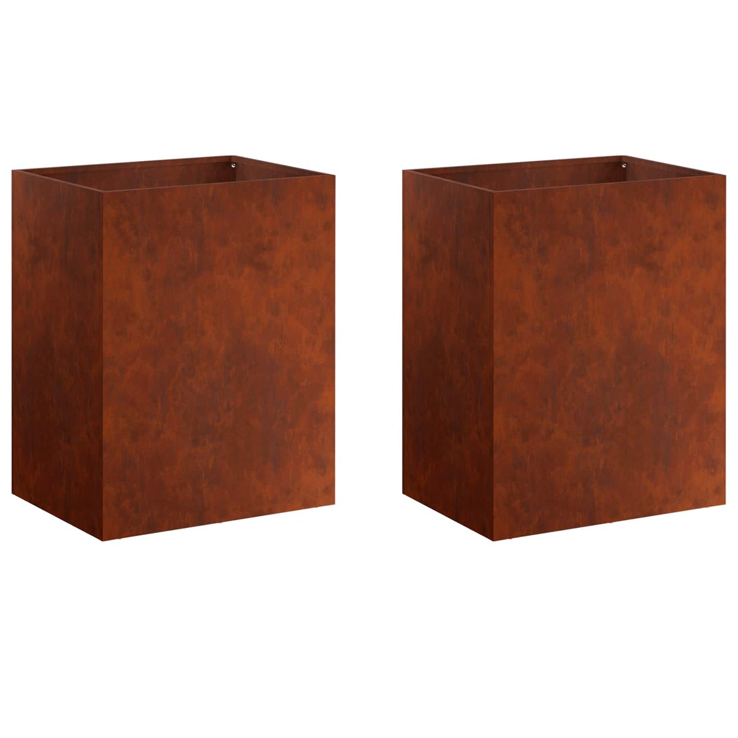 Vaso da giardino 2 pz Ruggine 40 x 30 x 40 cm Acciaio Corten | homemem39