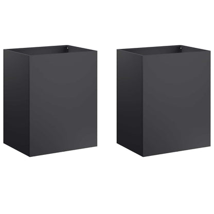 Vaso da giardino 2 pz Nero 40 x 30 x 50 cm | homemem39