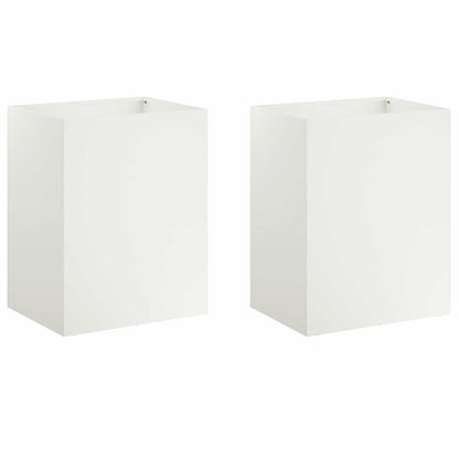 Vaso da giardino 2 pz Bianco 40 x 30 x 50 cm | homemem39