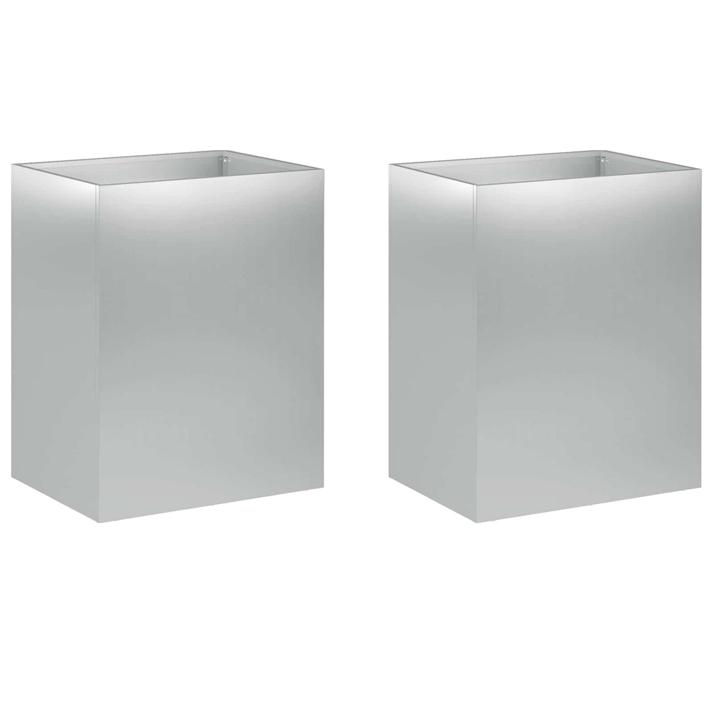Vaso da giardino 2 pz Argento 40 x 30 x 50 cm Acciaio zincato | homemem39