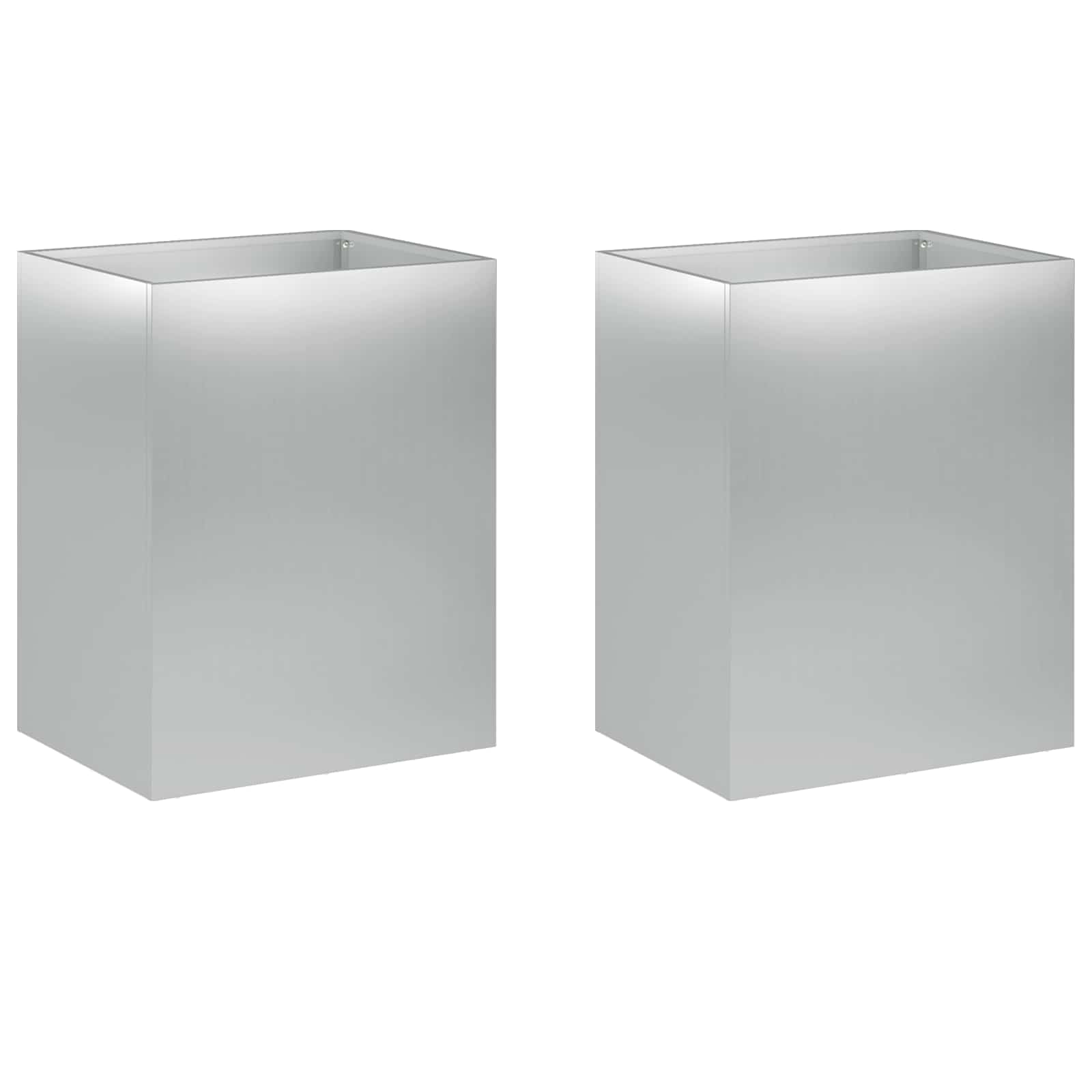 Vaso da giardino 2 pz Argento 40 x 30 x 50 cm Acciaio zincato | homemem39