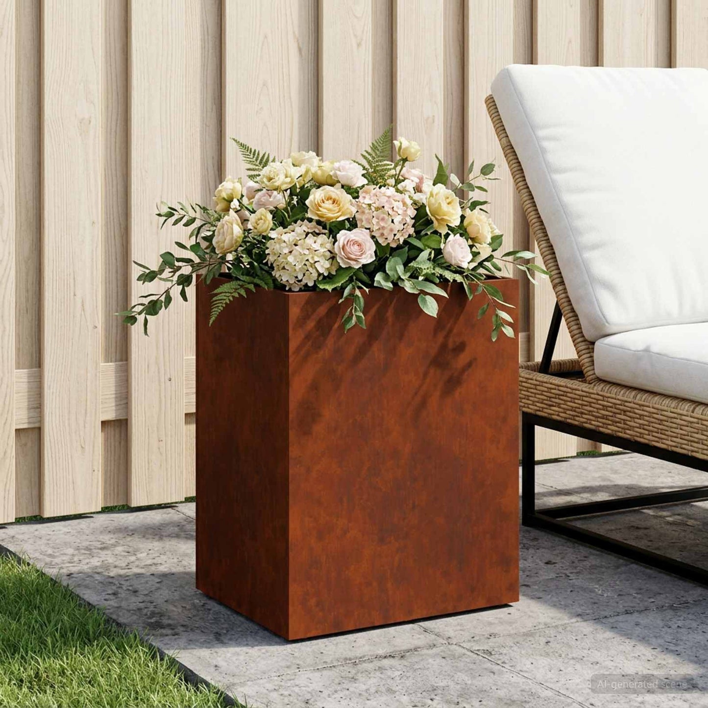 Vaso da giardino Ruggine 40 x 30 x 50 cm Acciaio Corten | homemem39