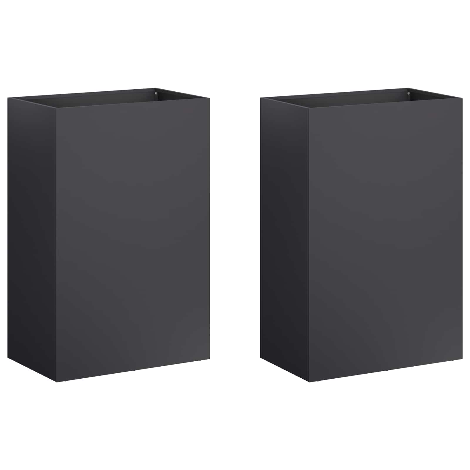 Vaso da giardino 2 pz Nero 40 x 30 x 75 cm | homemem39