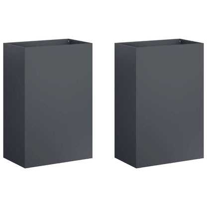 Vaso da giardino 2 pz Antracite 40 x 30 x 75 cm