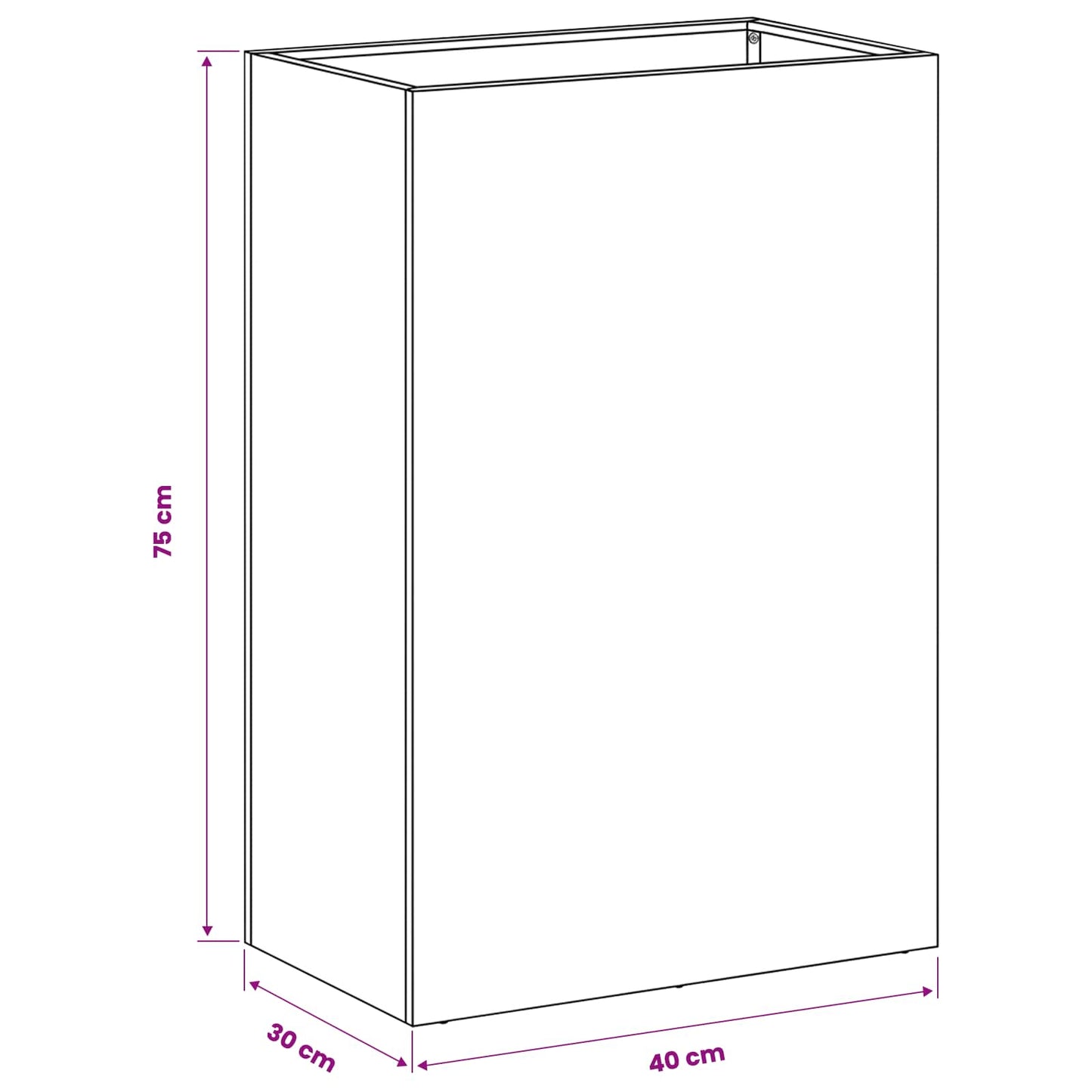 Vaso da giardino 2 pz Antracite 40 x 30 x 75 cm | homemem39