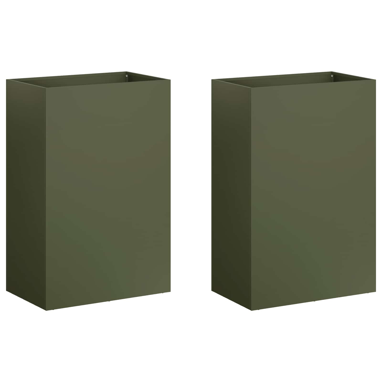 Vaso da giardino 2 pz Verde Oliva 40 x 30 x 75 cm | homemem39