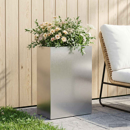 Vaso da giardino Argento 40 x 30 x 75 cm Acciaio Inox | homemem39