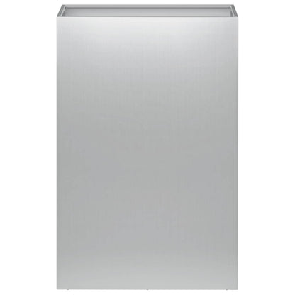 Vaso da giardino 2 pz Argento 40 x 30 x 75 cm Acciaio zincato | homemem39