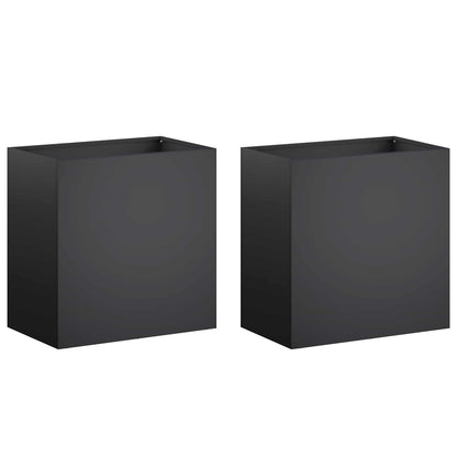 Vaso da giardino 2 pz Nero 50 x 30 x 40 cm | homemem39