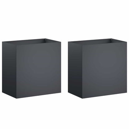 Vaso da giardino 2 pz Antracite 50 x 30 x 40 cm | homemem39