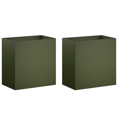 Vaso da giardino 2 pz Verde Oliva 50 x 30 x 40 cm | homemem39