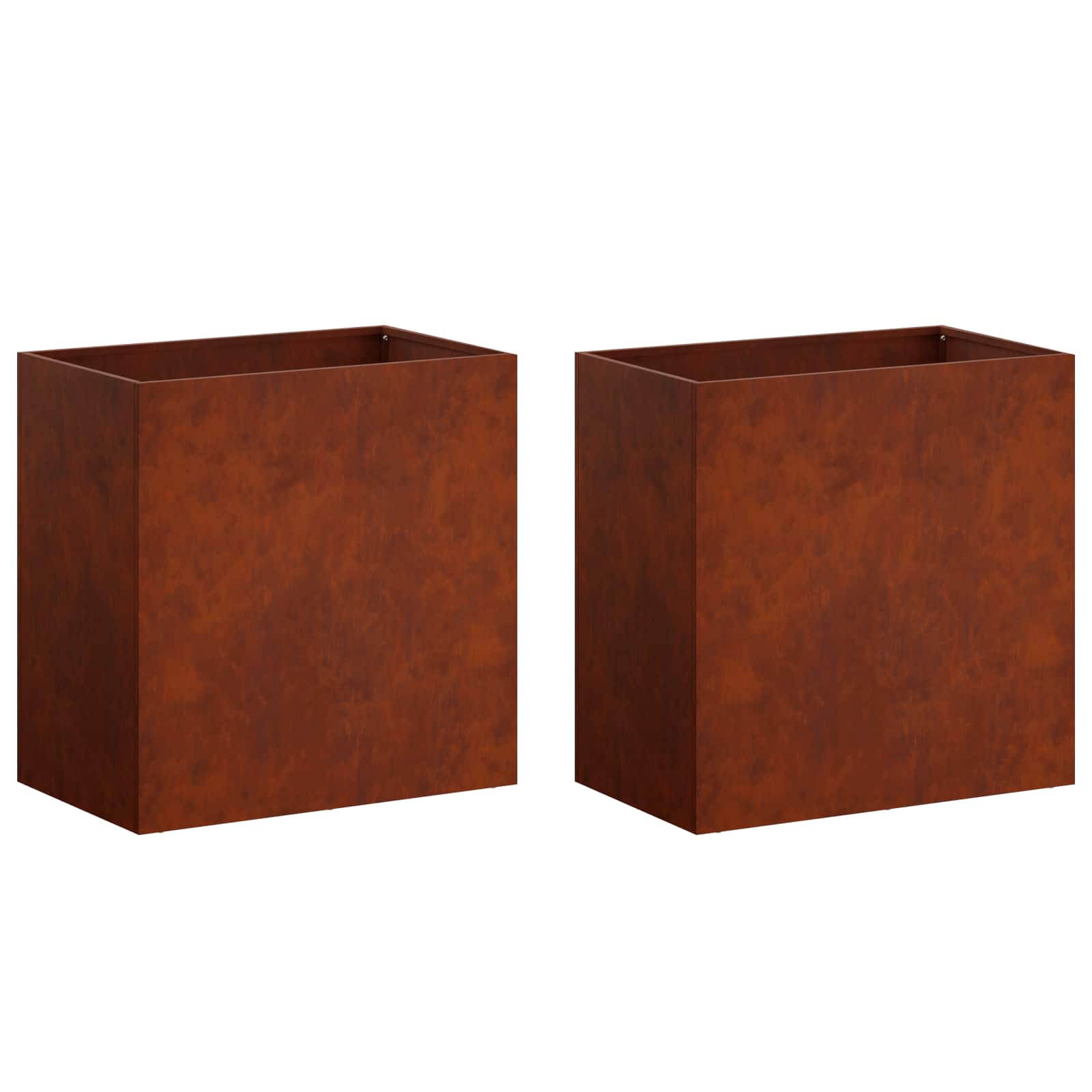 Vaso da giardino 2 pz Ruggine 50 x 30 x 40 cm Acciaio Corten | homemem39