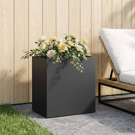 Vaso da giardino Nero 50 x 30 x 50 cm Acciaio laminato a freddo | homemem39