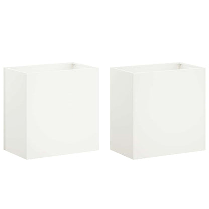 Vaso da giardino 2 pz Bianco 50 x 30 x 50 cm | homemem39