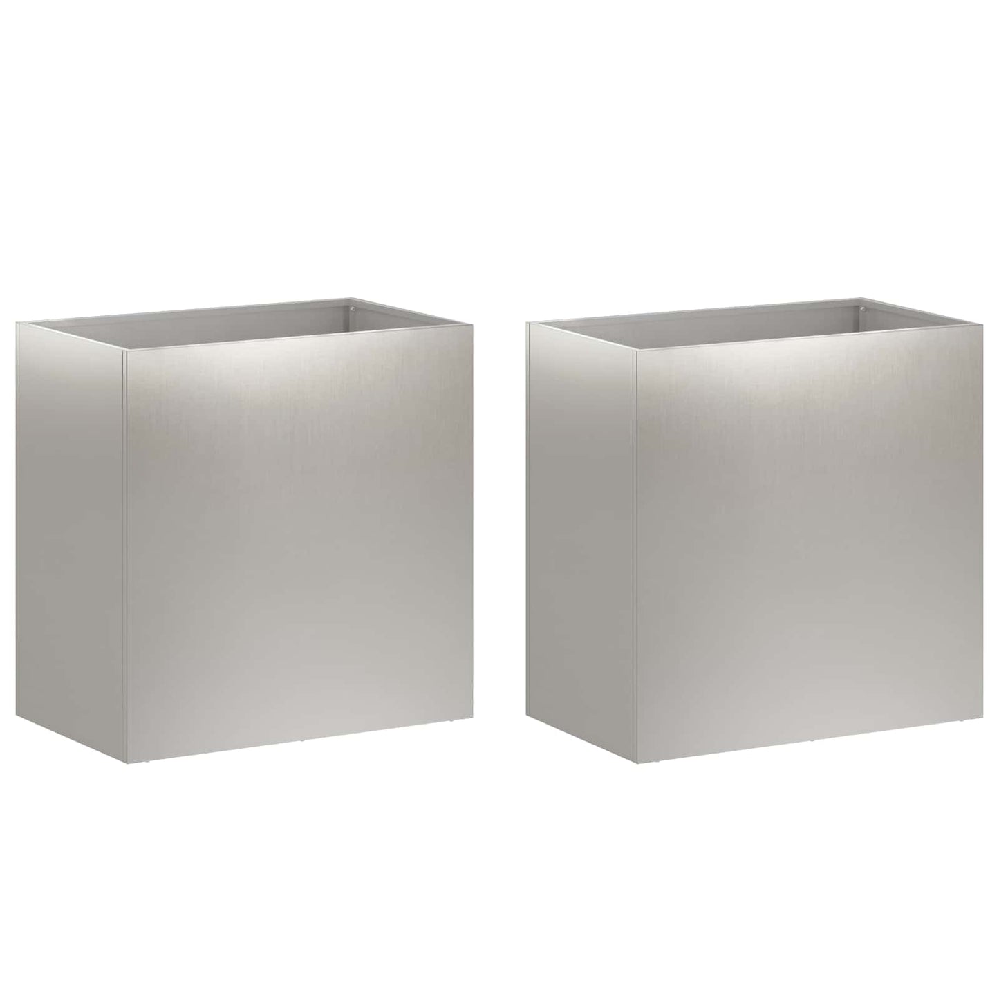 Vaso da giardino 2 pz Argento 50 x 30 x 50 cm Acciaio Inox | homemem39