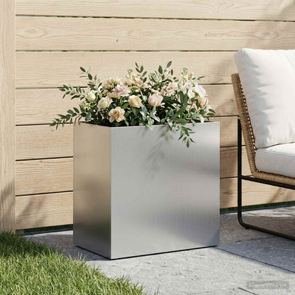 Vaso da giardino Argento 50 x 30 x 50 cm Acciaio zincato | homemem39