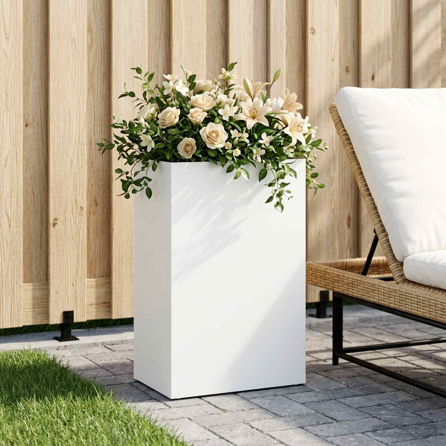 Vaso da giardino Bianco 50 x 30 x 75 cm