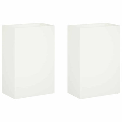 Vaso da giardino 2 pz Bianco 50 x 30 x 75 cm