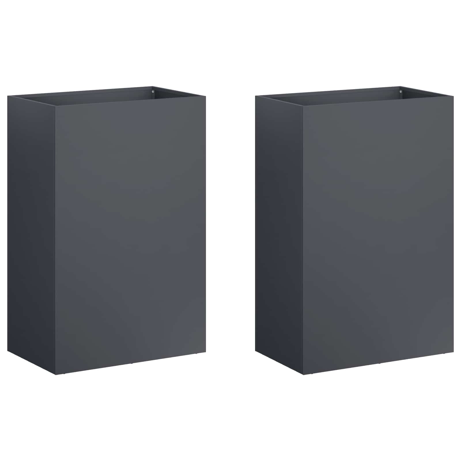 Vaso da giardino 2 pz Antracite 50 x 30 x 75 cm | homemem39