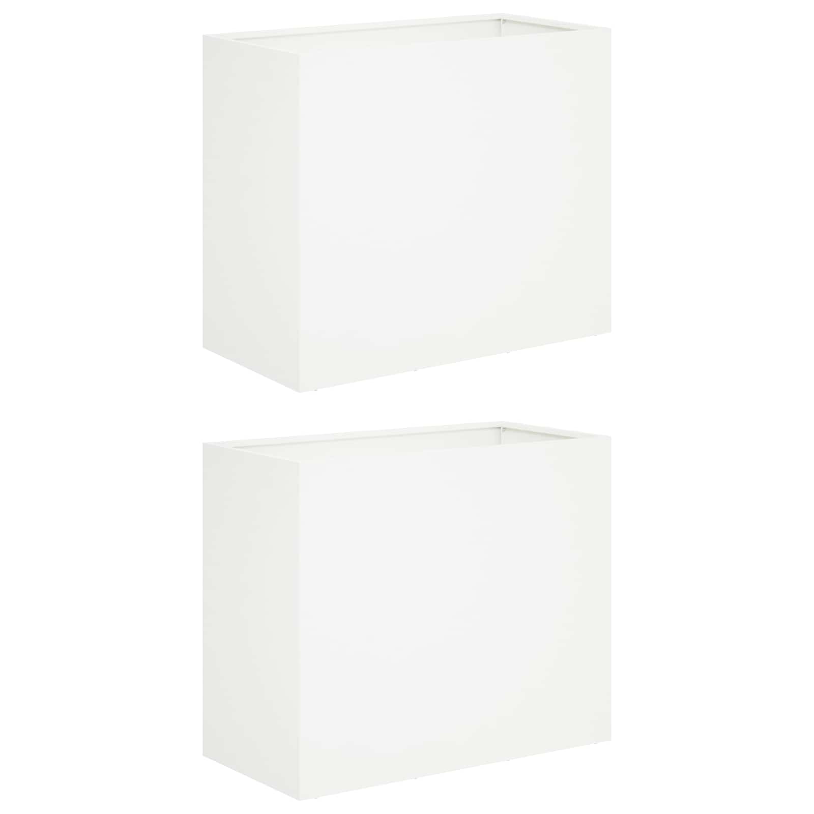 Vaso da giardino 2 pz Bianco 60 x 30 x 40 cm | homemem39