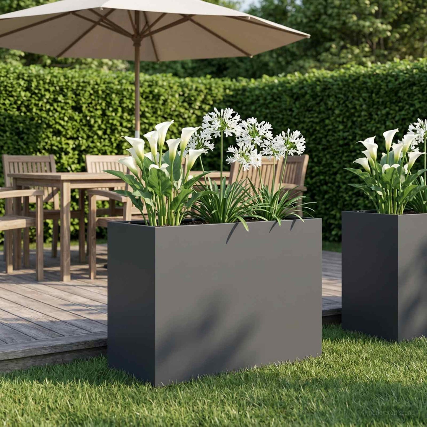 Vaso da giardino Antracite 60 x 30 x 40 cm | homemem39