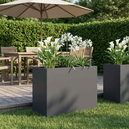 Vaso da giardino Antracite 60 x 30 x 40 cm | homemem39