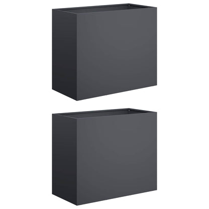 Vaso da giardino 2 pz Antracite 60 x 30 x 40 cm | homemem39