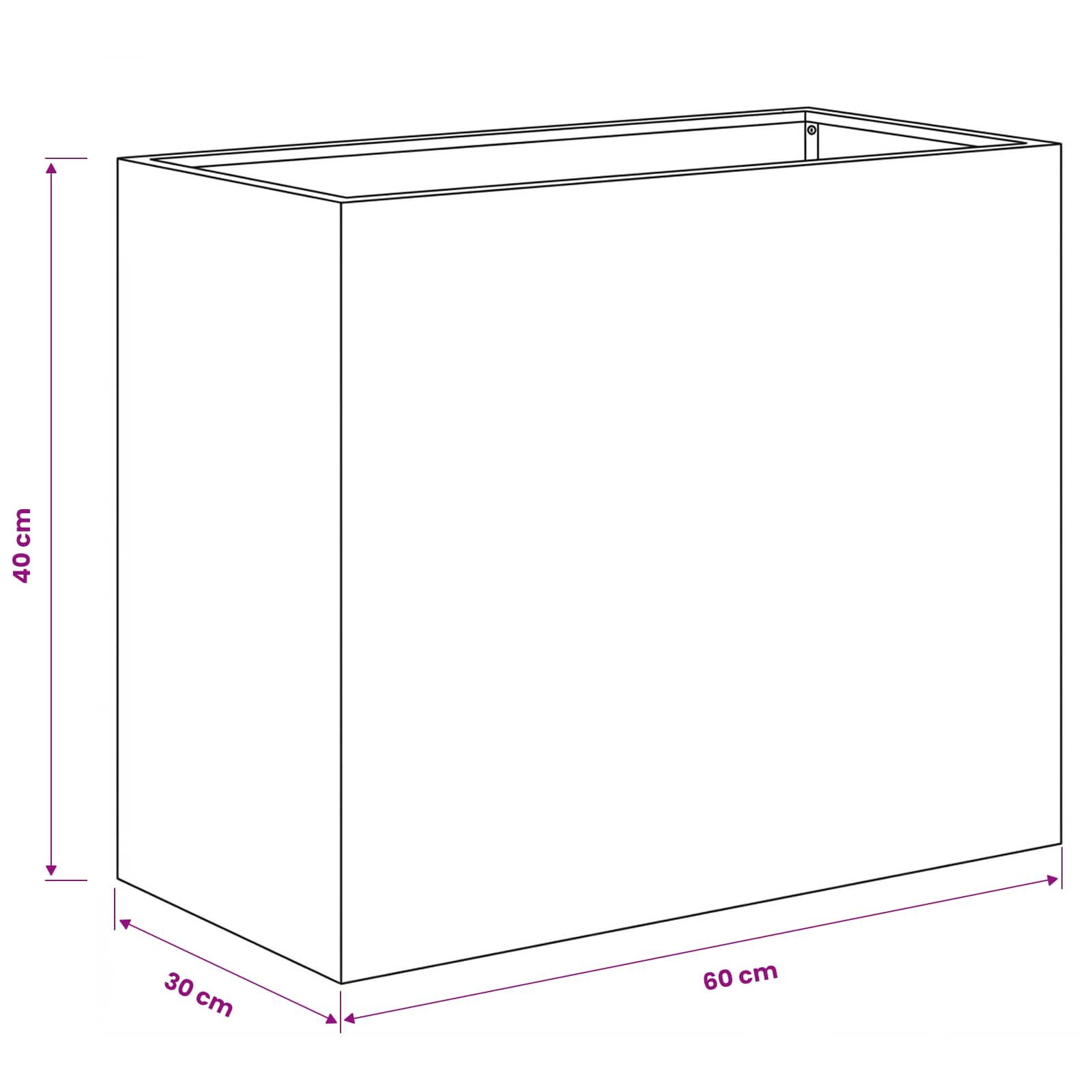 Vaso da giardino 2 pz Antracite 60 x 30 x 40 cm | homemem39