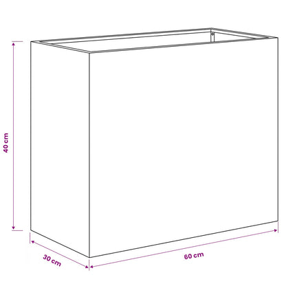 Vaso da giardino 2 pz Antracite 60 x 30 x 40 cm | homemem39
