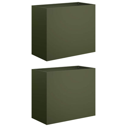 Vaso da giardino 2 pz Verde Oliva 60 x 30 x 40 cm | homemem39
