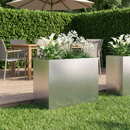 Vaso da giardino Argento 60 x 30 x 40 cm Acciaio Inox