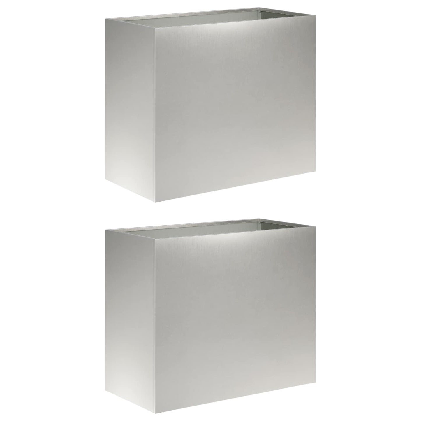 Vaso da giardino 2 pz Argento 60 x 30 x 40 cm Acciaio Inox