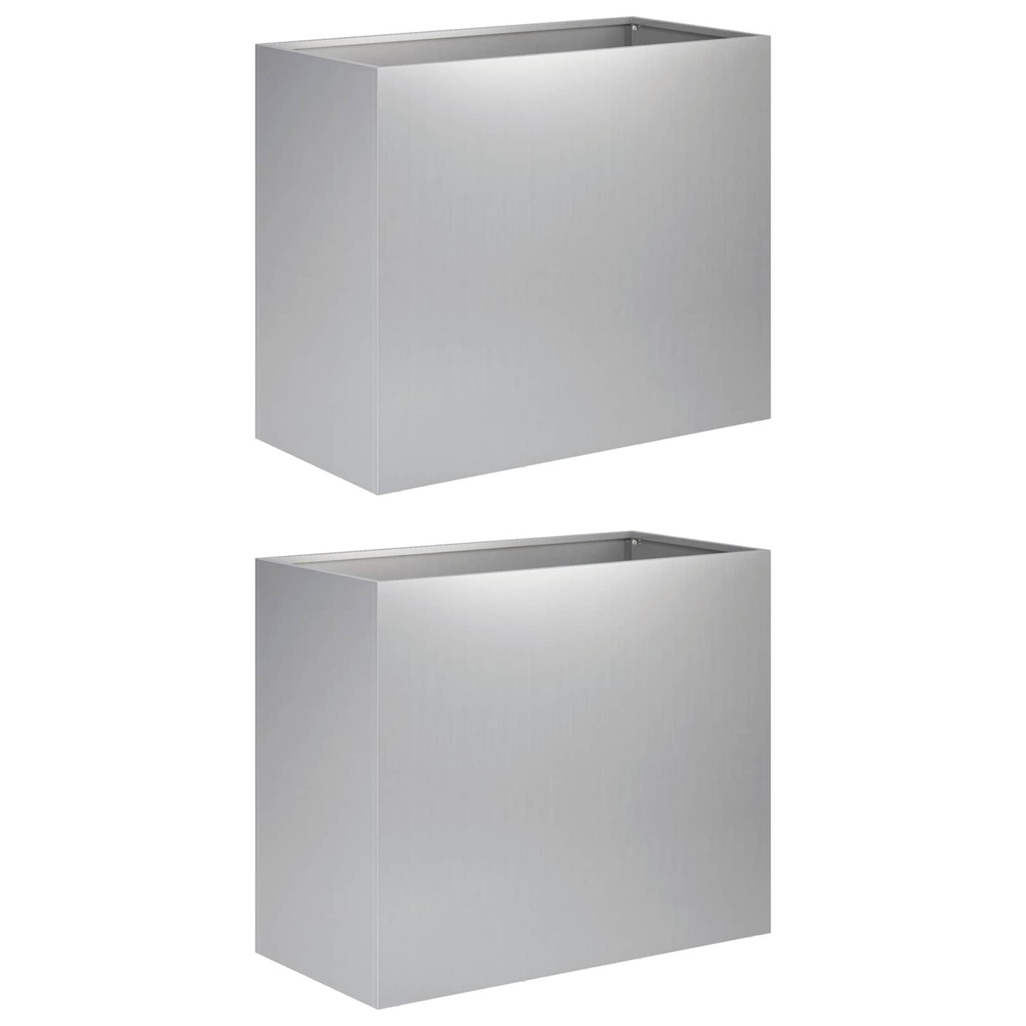 Vaso da giardino 2 pz Argento 60 x 30 x 40 cm Acciaio zincato | homemem39