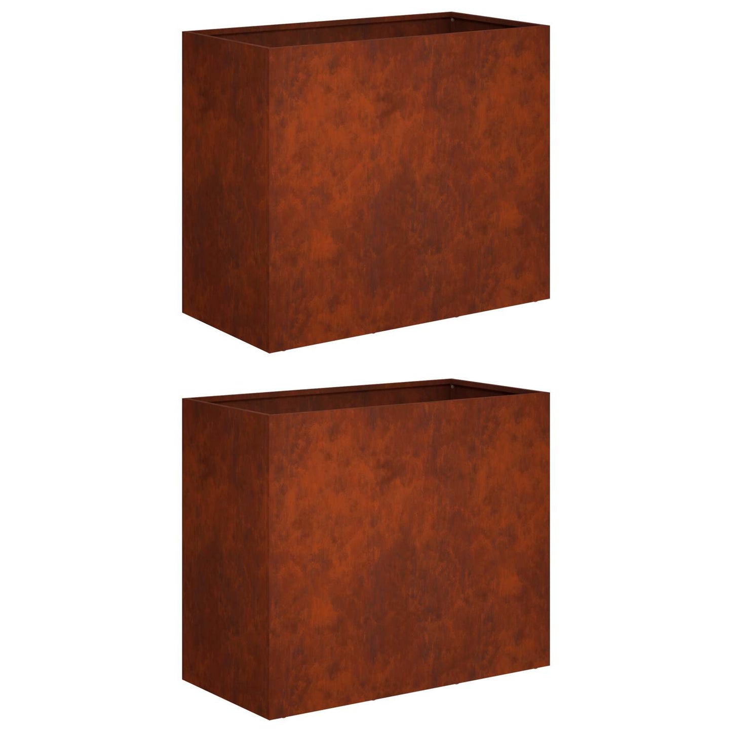 Vaso da giardino 2 pz Ruggine 60 x 30 x 40 cm Acciaio Corten | homemem39