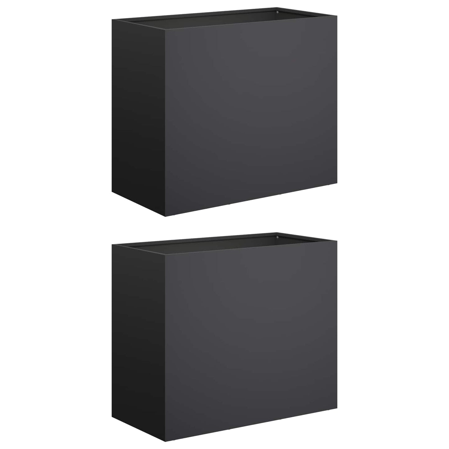 Vaso da giardino 2 pz Nero 60 x 30 x 50 cm