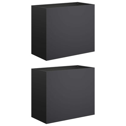 Vaso da giardino 2 pz Nero 60 x 30 x 50 cm