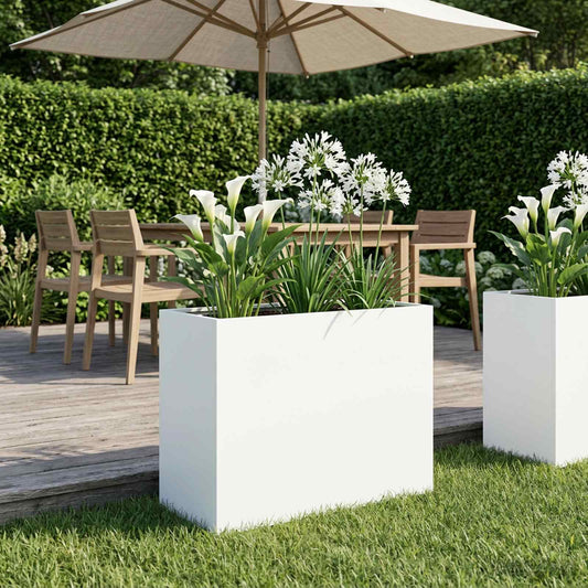 Vaso da giardino Bianco 60 x 30 x 50 cm - homemem39