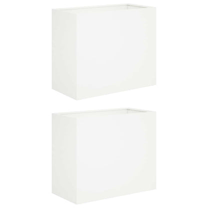 Vaso da giardino 2 pz Bianco 60 x 30 x 50 cm
