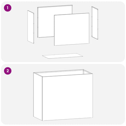 Vaso da giardino 2 pz Antracite 60 x 30 x 50 cm | homemem39