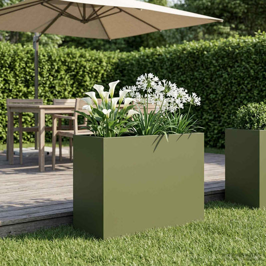 Vaso da giardino Verde Oliva 60 x 30 x 50 cm - homemem39