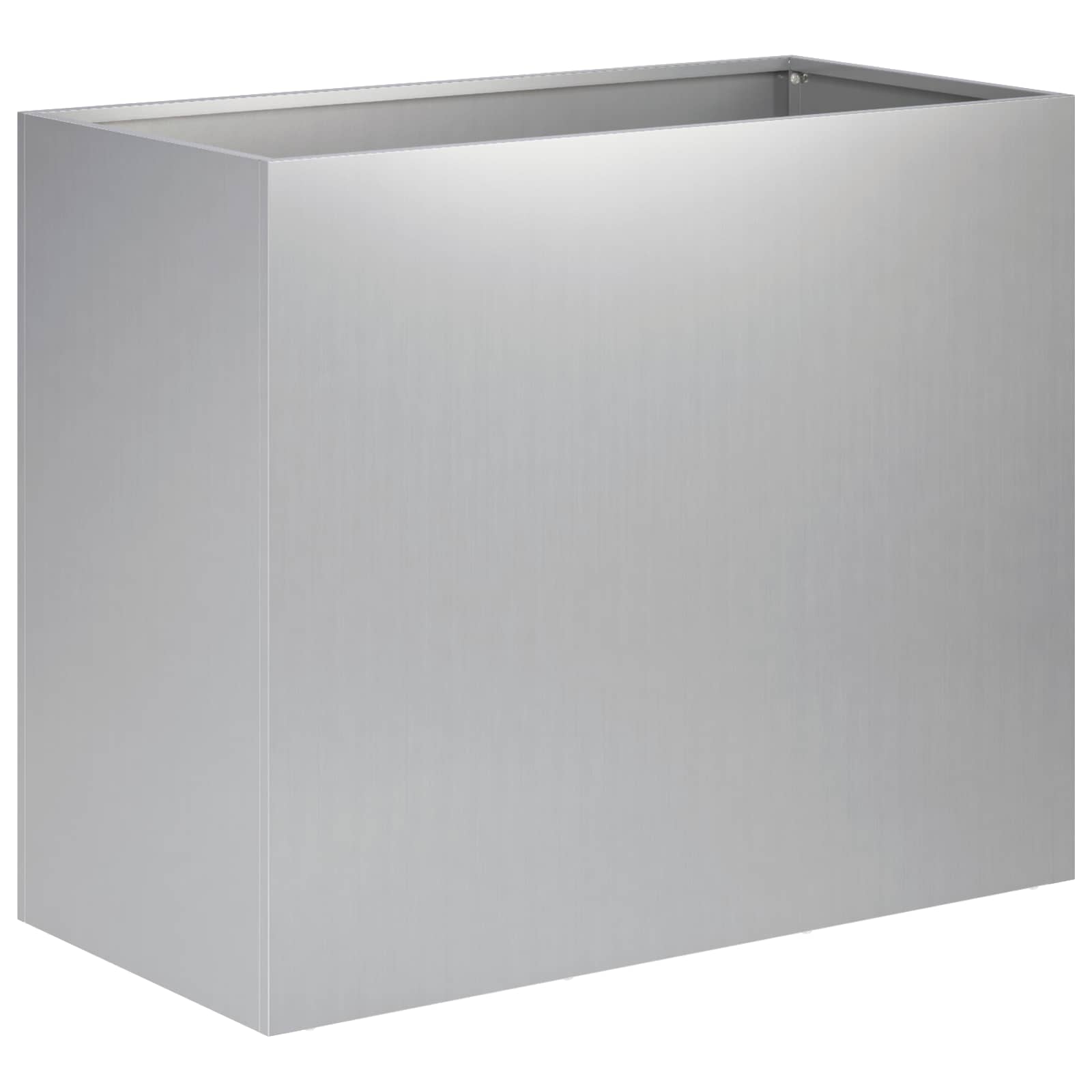 Vaso da giardino 2 pz Argento 60 x 30 x 50 cm Acciaio zincato | homemem39