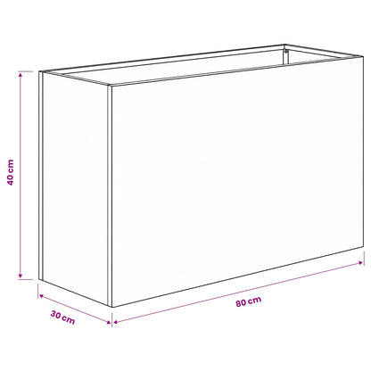 Vaso da giardino Nero 80 x 30 x 40 cm Acciaio laminato a freddo | homemem39