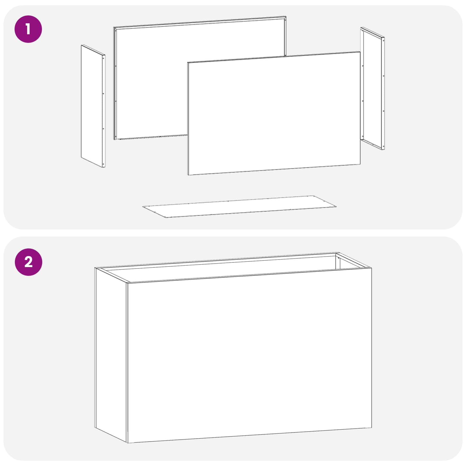 Vaso da giardino 2 pz Nero 80 x 30 x 40 cm | homemem39