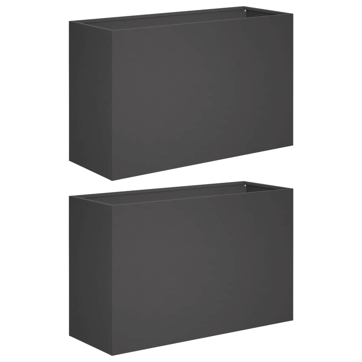 Vaso da giardino 2 pz Nero 80 x 30 x 40 cm
