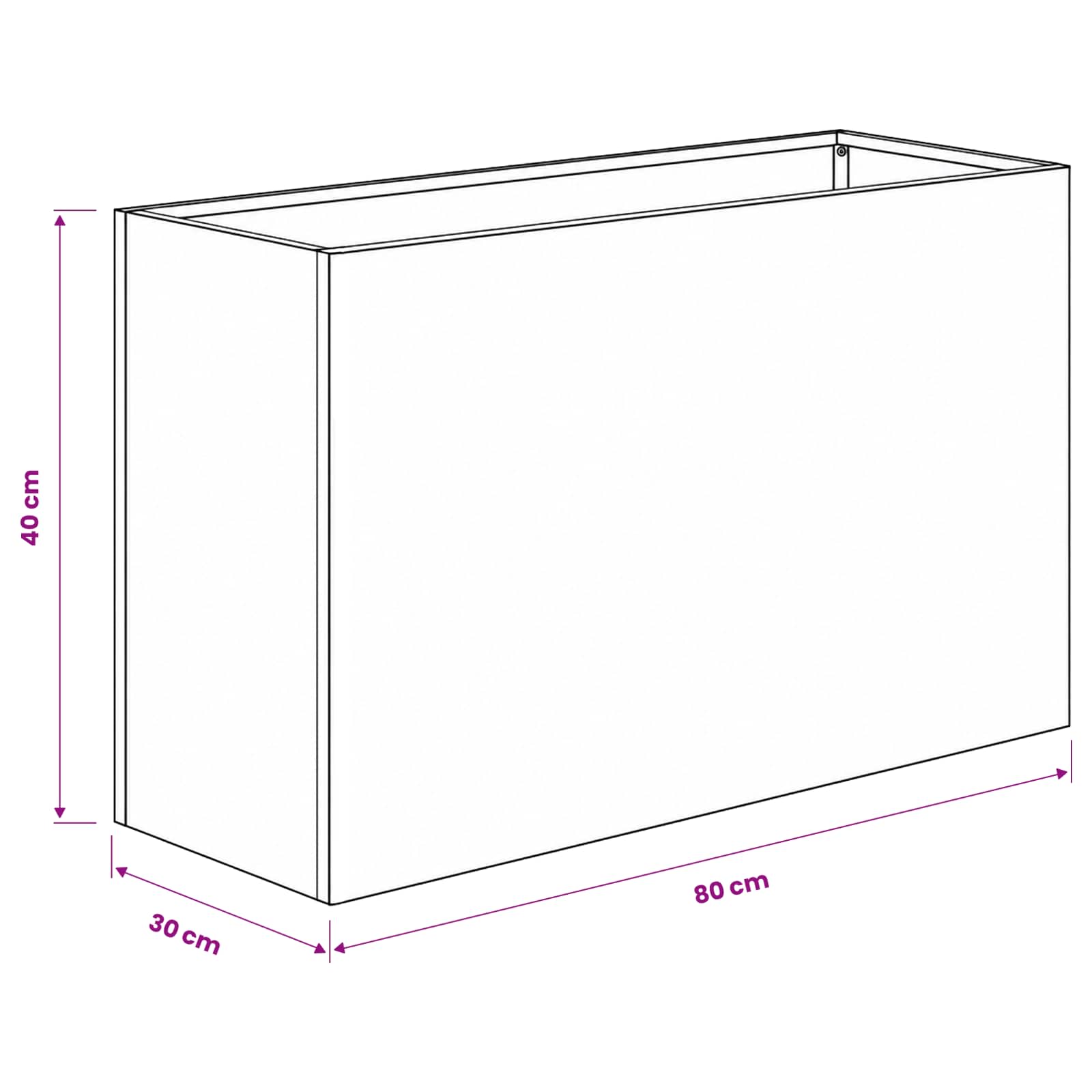 Vaso da giardino 2 pz Nero 80 x 30 x 40 cm | homemem39