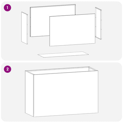 Vaso da giardino Antracite 80 x 30 x 40 cm | homemem39