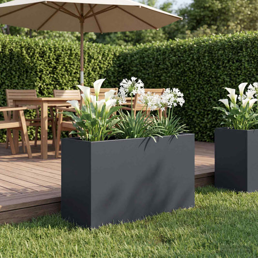 Vaso da giardino Antracite 80 x 30 x 40 cm - homemem39