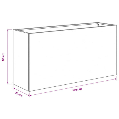 Vaso da giardino 2 pz Bianco 100 x 30 x 50 cm