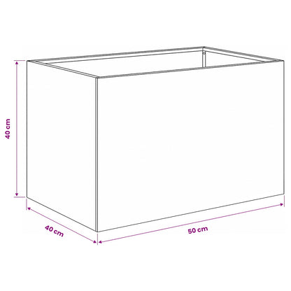 Vaso da giardino Argento 50 x 40 x 40 cm Acciaio Inox | homemem39
